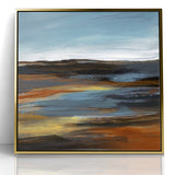 Modern Landscape Abstract Art - Earthy Horizon Wall Decor