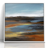 Modern Landscape Abstract Art - Earthy Horizon Wall Decor