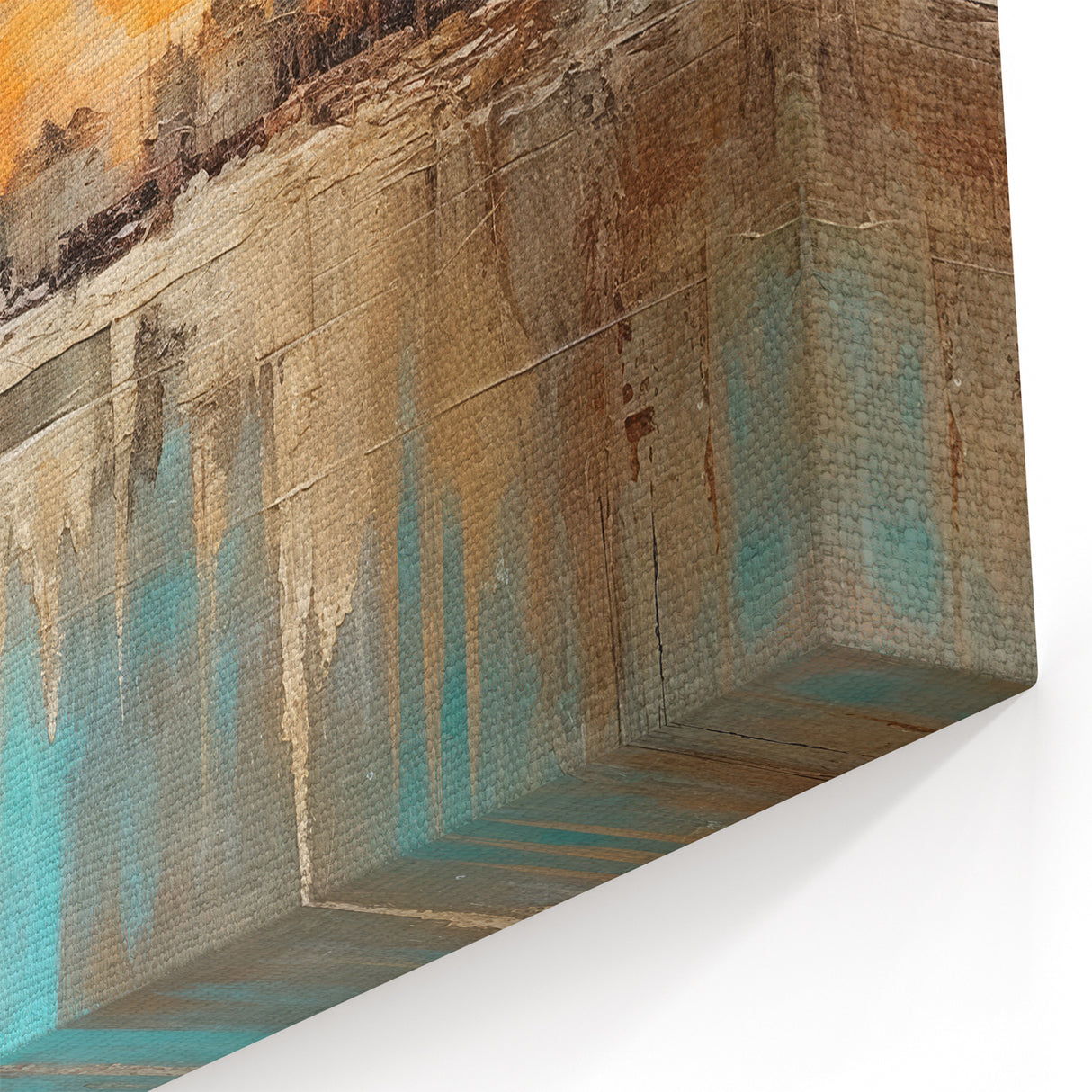 Modern Landscape Abstract - Vibrant Sunset Over Textured Cityscape Wall Art