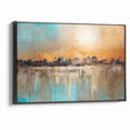Modern Landscape Abstract - Vibrant Sunset Over Textured Cityscape Wall Art