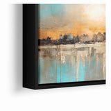 Modern Landscape Abstract - Vibrant Sunset Over Textured Cityscape Wall Art