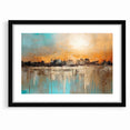 Modern Landscape Abstract - Vibrant Sunset Over Textured Cityscape Wall Art