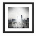 Modern Landscape Abstract - Monochromatic Misty Cityscape Wall Art