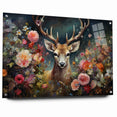 Graceful Antelope with Vibrant Floral Surroundings - Stunning Wall Art