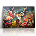 Graceful Antelope with Vibrant Floral Surroundings - Stunning Wall Art