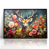 Graceful Antelope with Vibrant Floral Surroundings - Stunning Wall Art