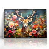 Graceful Antelope with Vibrant Floral Surroundings - Stunning Wall Art