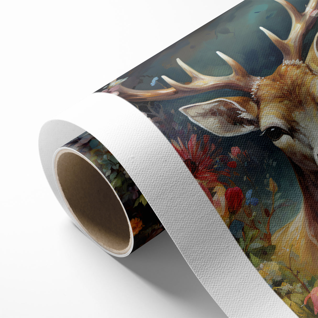 Graceful Antelope with Vibrant Floral Surroundings - Stunning Wall Art