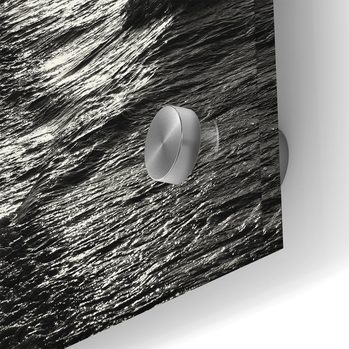 Abstract Nature Prints - Shimmering Black and White Beach Waves Wall Art
