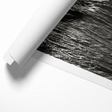 Abstract Nature Prints - Shimmering Black and White Beach Waves Wall Art