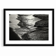 Abstract Nature Prints - Shimmering Black and White Beach Waves Wall Art