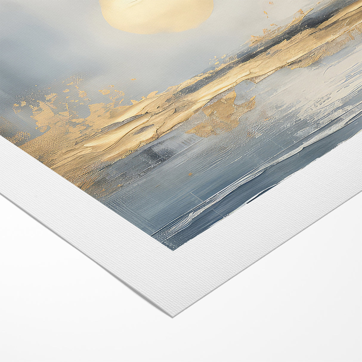 Abstract Landscape Art - Golden Sun Over Tranquil Horizon Wall Art