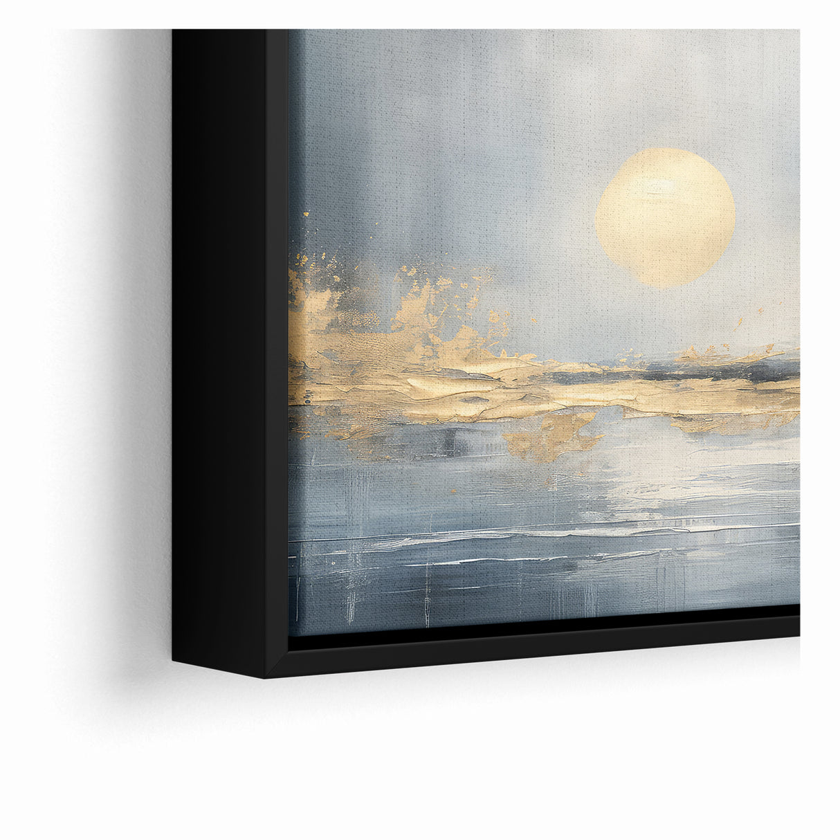 Abstract Landscape Art - Golden Sun Over Tranquil Horizon Wall Art