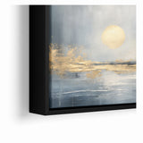 Abstract Landscape Art - Golden Sun Over Tranquil Horizon Wall Art