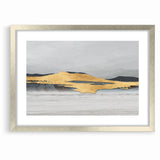 Modern Landscape Abstract - Golden Mountain on Soft Horizon Wall Art