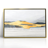 Modern Landscape Abstract - Golden Mountain on Soft Horizon Wall Art
