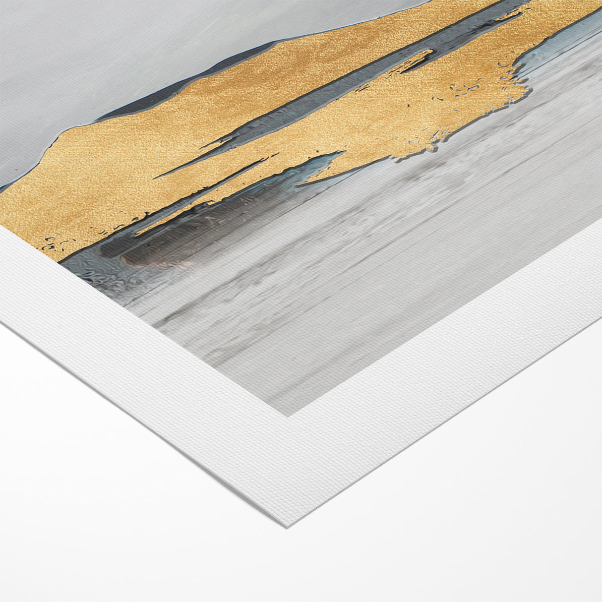 Modern Landscape Abstract - Golden Mountain on Soft Horizon Wall Art