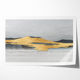 Modern Landscape Abstract - Golden Mountain on Soft Horizon Wall Art