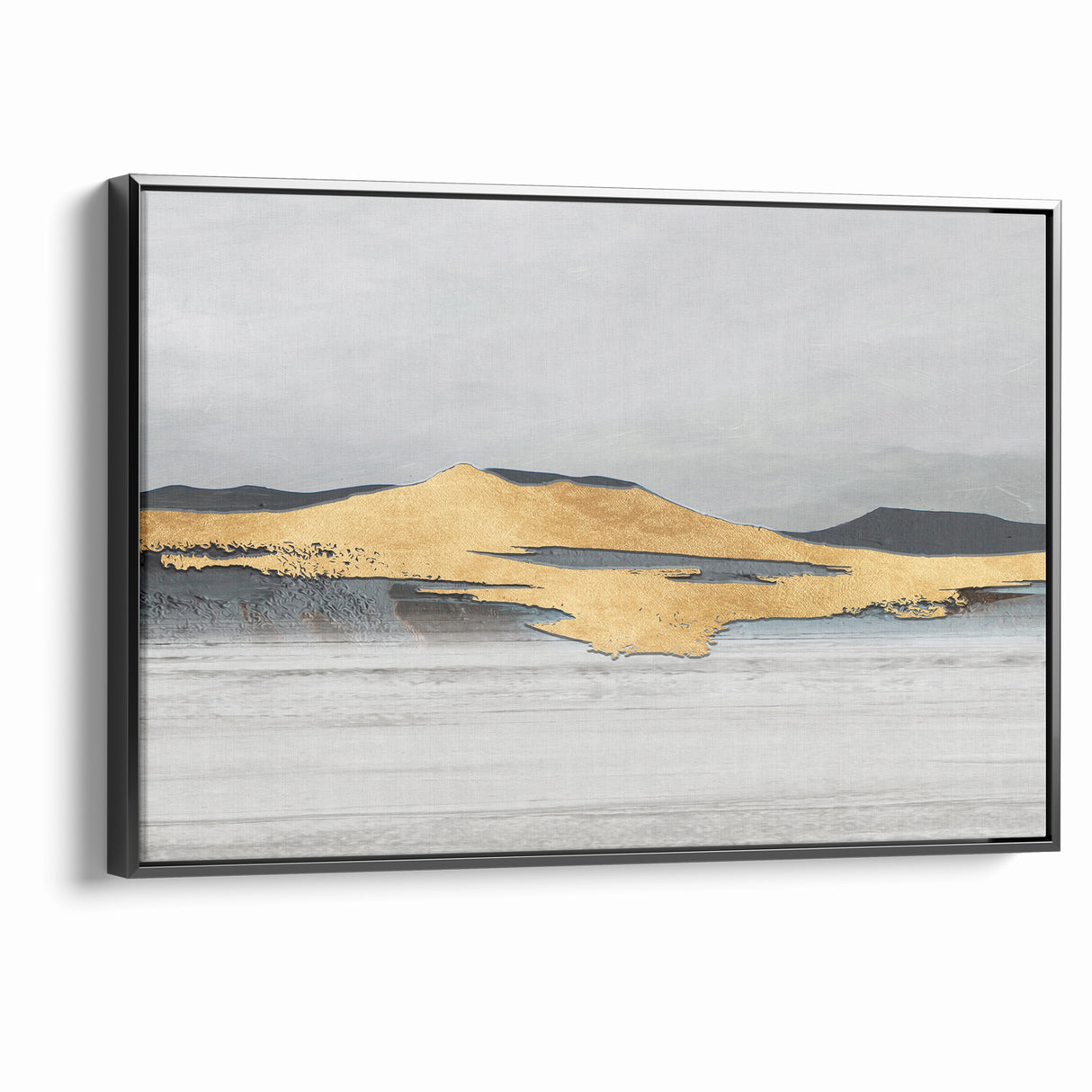 Modern Landscape Abstract - Golden Mountain on Soft Horizon Wall Art