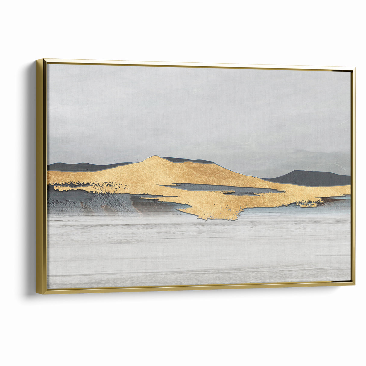 Modern Landscape Abstract - Golden Mountain on Soft Horizon Wall Art