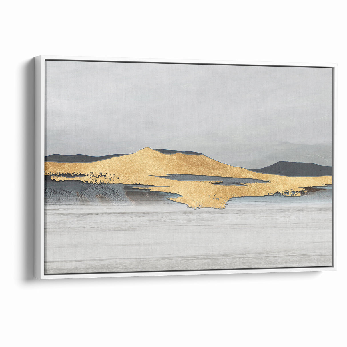 Modern Landscape Abstract - Golden Mountain on Soft Horizon Wall Art