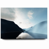 Modern Landscape Abstract Art - Serene Blue Hills Wall Decor