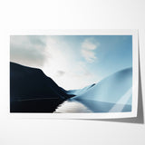 Modern Landscape Abstract Art - Serene Blue Hills Wall Decor