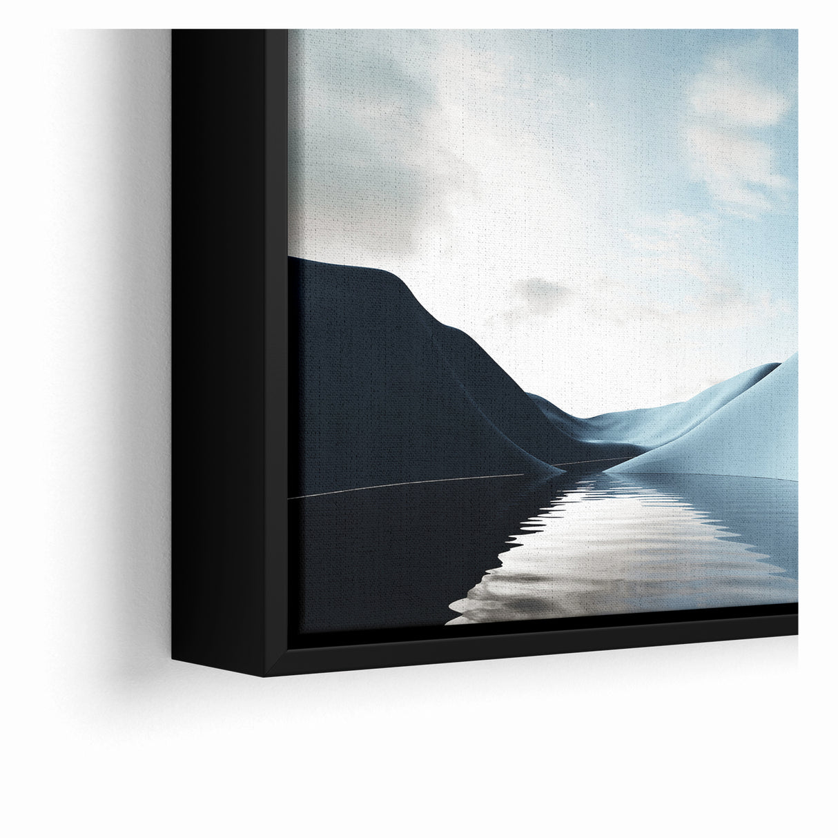 Modern Landscape Abstract Art - Serene Blue Hills Wall Decor