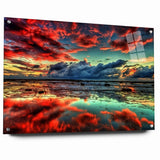 Colorful Abstract Landscapes - Dramatic Sunset Reflection Wall Art