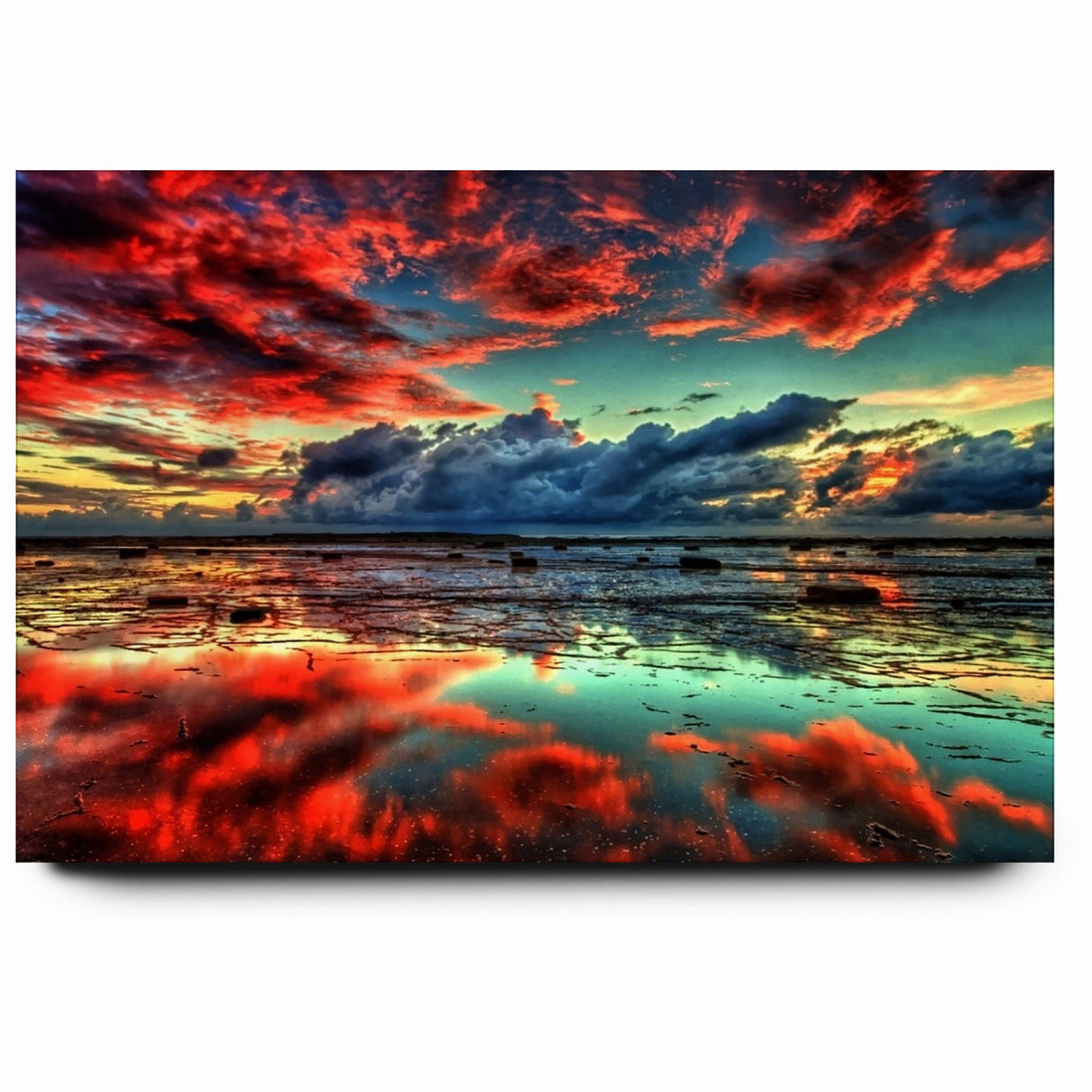 Colorful Abstract Landscapes - Dramatic Sunset Reflection Wall Art