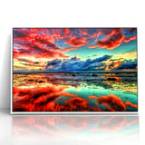 Colorful Abstract Landscapes - Dramatic Sunset Reflection Wall Art