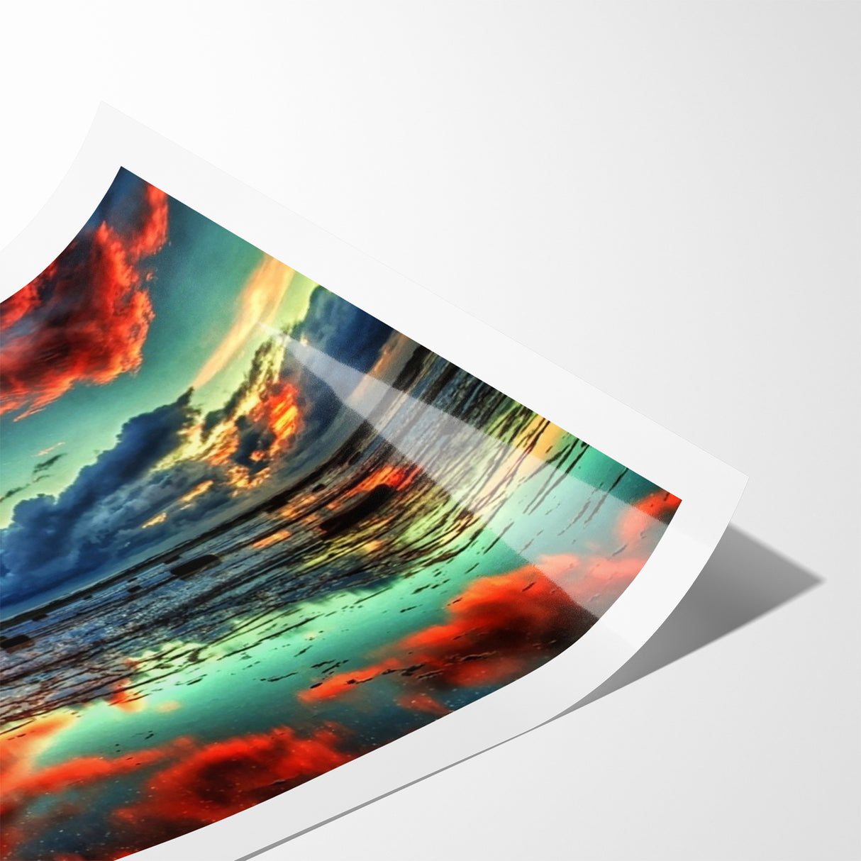 Colorful Abstract Landscapes - Dramatic Sunset Reflection Wall Art