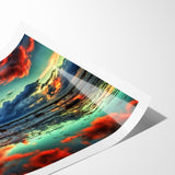 Colorful Abstract Landscapes - Dramatic Sunset Reflection Wall Art