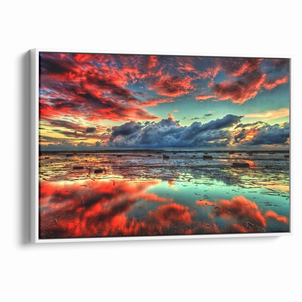 Colorful Abstract Landscapes - Dramatic Sunset Reflection Wall Art