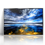 Abstract Landscape Art - Dramatic Sky and Shimmering Reflections Wall Art