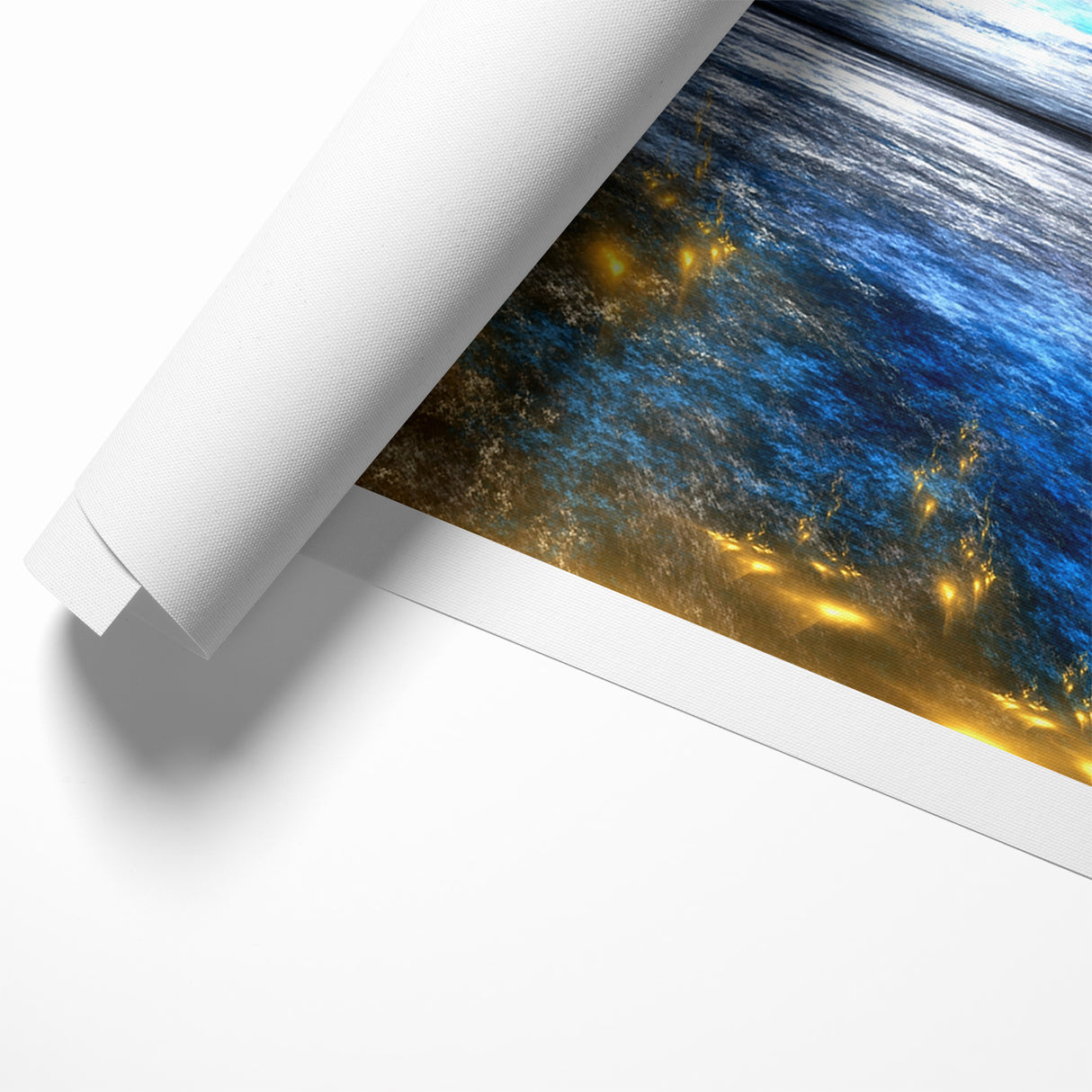 Abstract Landscape Art - Dramatic Sky and Shimmering Reflections Wall Art