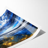 Abstract Landscape Art - Dramatic Sky and Shimmering Reflections Wall Art