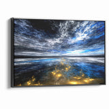 Abstract Landscape Art - Dramatic Sky and Shimmering Reflections Wall Art