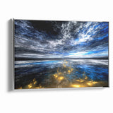 Abstract Landscape Art - Dramatic Sky and Shimmering Reflections Wall Art