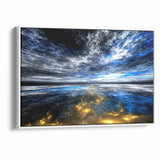 Abstract Landscape Art - Dramatic Sky and Shimmering Reflections Wall Art