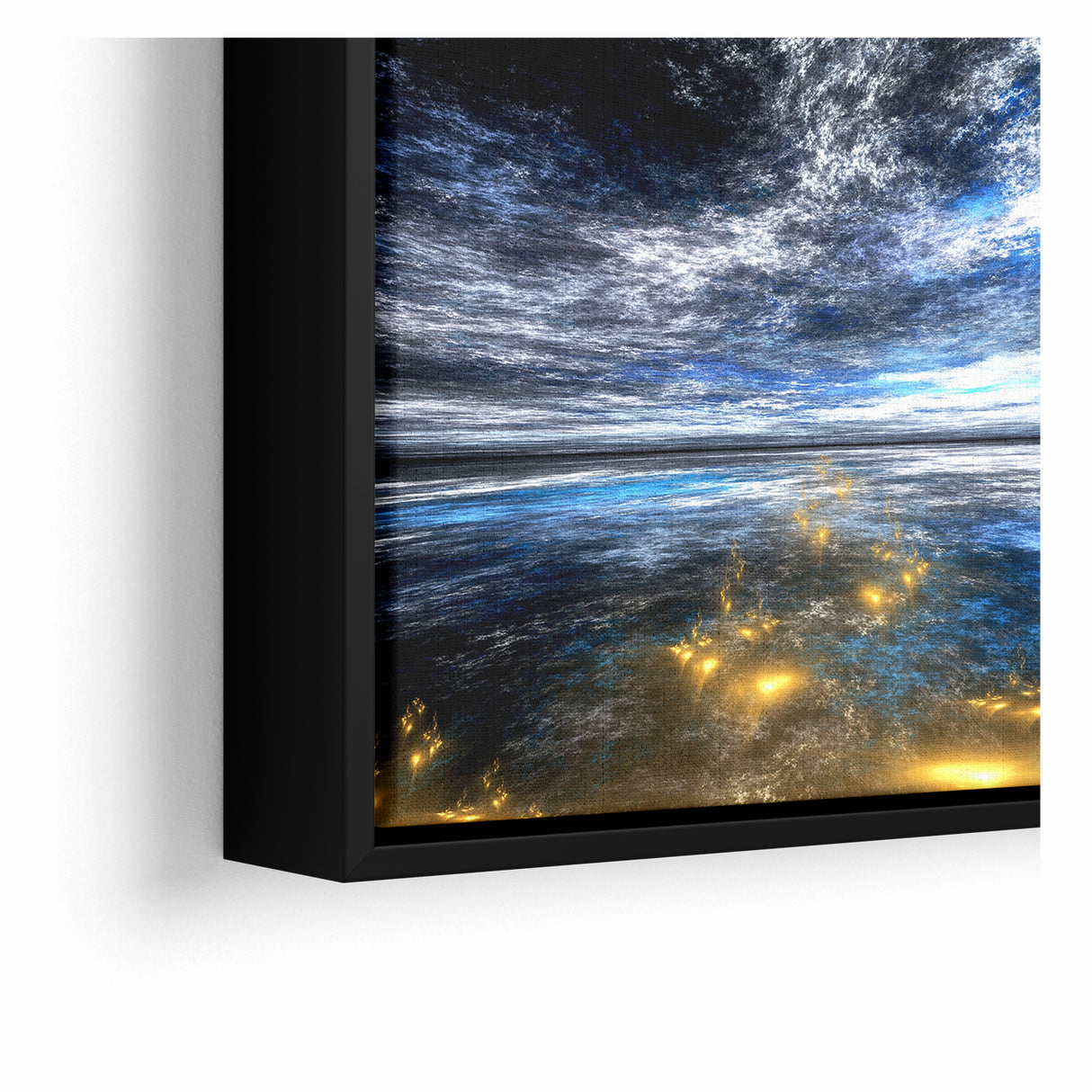 Abstract Landscape Art - Dramatic Sky and Shimmering Reflections Wall Art