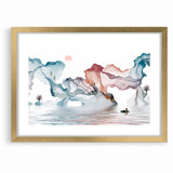 Abstract Landscape Art - Dramatic Sky and Shimmering Reflections Wall Art