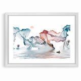 Abstract Landscape Art - Dramatic Sky and Shimmering Reflections Wall Art