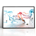 Abstract Landscape Art - Dramatic Sky and Shimmering Reflections Wall Art