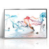 Abstract Landscape Art - Dramatic Sky and Shimmering Reflections Wall Art