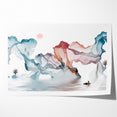 Abstract Landscape Art - Dramatic Sky and Shimmering Reflections Wall Art