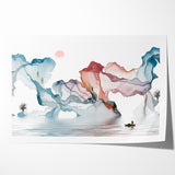 Abstract Landscape Art - Dramatic Sky and Shimmering Reflections Wall Art
