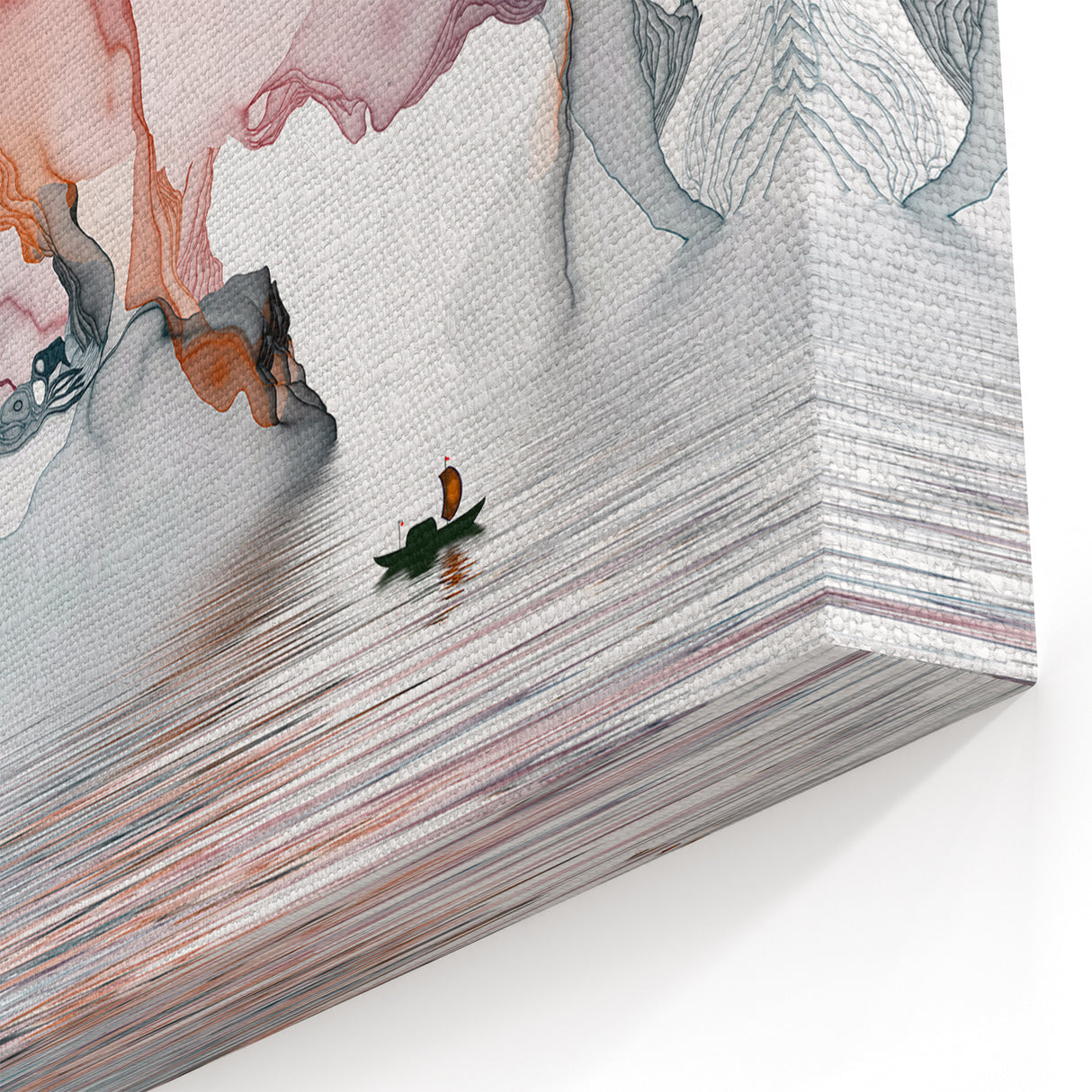 Abstract Landscape Art - Dramatic Sky and Shimmering Reflections Wall Art