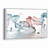 Abstract Landscape Art - Dramatic Sky and Shimmering Reflections Wall Art