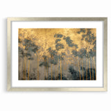 Modern Landscape Abstract Art - Golden Bamboo Forest Wall Decor
